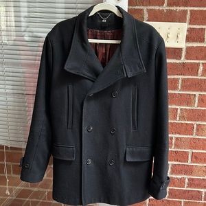 46R H&M black wool peacoat